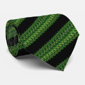 Natuur Groene en Zwarte Striped Mode Stropdas (Opgerold)