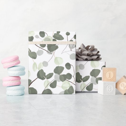 Natuur groene eucalyptus Leaves Illustration Cadeaupapier (Baby Shower)
