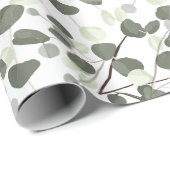Natuur groene eucalyptus Leaves Illustration Cadeaupapier (Rol Hoek)