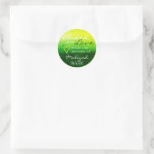Natuur Groene Gele Marmer met liefdeshart Ronde Sticker (Tas)
