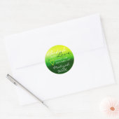 Natuur Groene Gele Marmer met liefdeshart Ronde Sticker (Envelop)