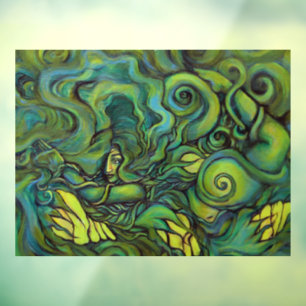 Natuur Groene Godin Schilderij Pagan Earth Raamsticker