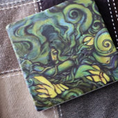 Natuur Groene Godin Schilderij Pagan Earth Stenen Onderzetter