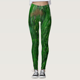 Natuur groene grasbladeren leggings