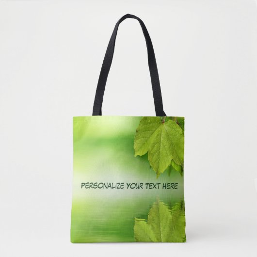 Natuur Groene laat tekst personaliseren Tote Bag (Voorkant)