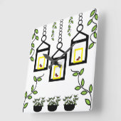 Natuur Groene Planten vogels Vierkante Klok (Hoek)