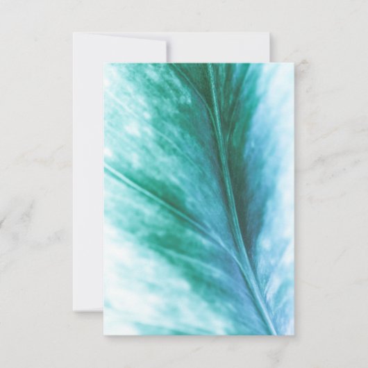 Natuur groene turquoise Leaf floral Kaart (Voorkant)