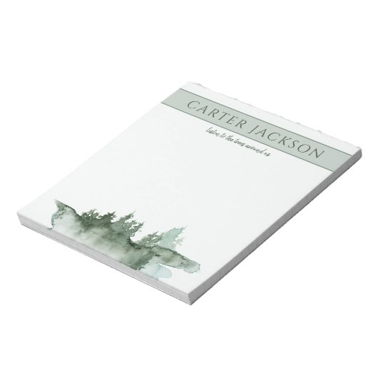 Natuur groene waterverf bomen notitieblok (Linkerzijde)