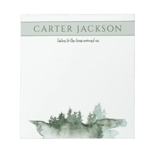 Natuur groene waterverf bomen notitieblok