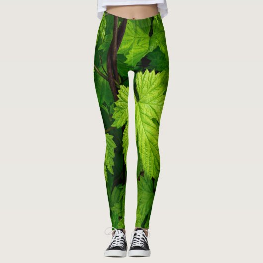 Natuur groene wijnstokken leggings (Voorkant)
