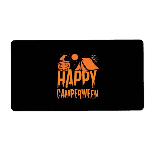 Natuur Halloween Camper Etiket (Voorkant)
