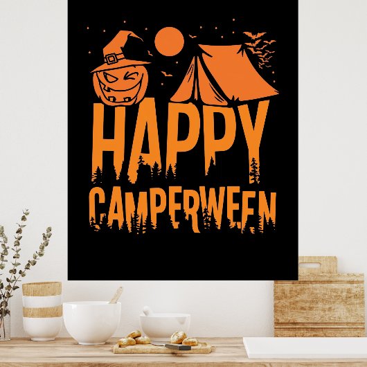 Natuur Halloween Camper Poster (Keuken)