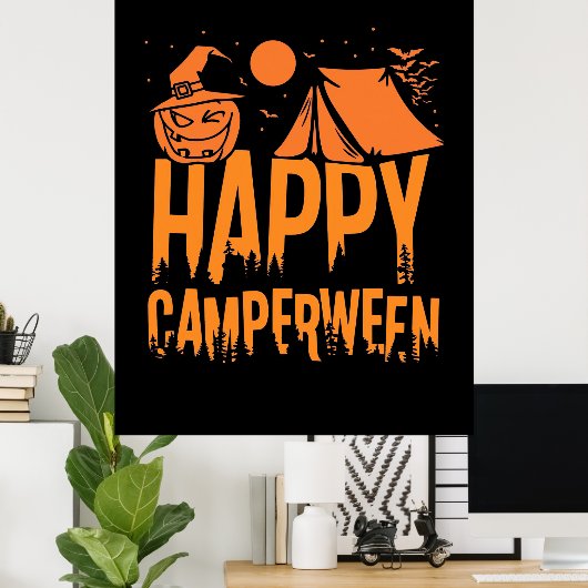 Natuur Halloween Camper Poster (Thuiskantoor)