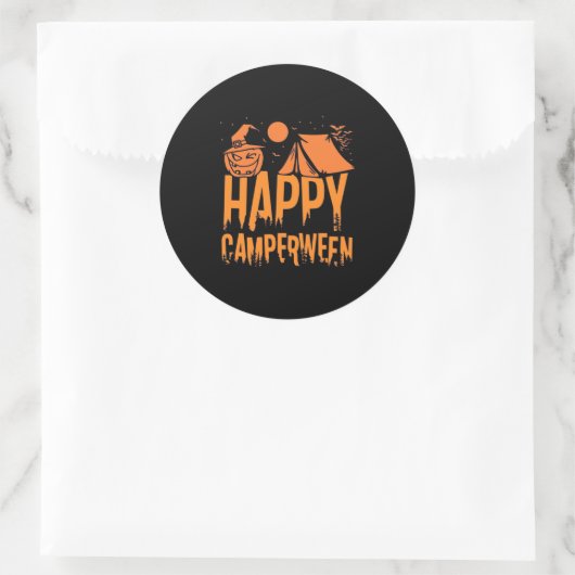 Natuur Halloween Camper Ronde Sticker (Tas)