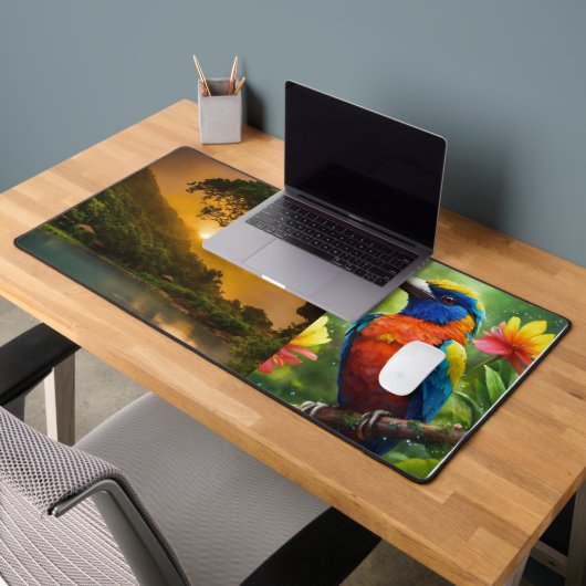 Natuur Harmony Desk Mat: Bird & Sunshine. Bureaumat (Kantoor 2)