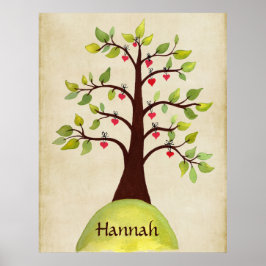 Natuur Hartboom Nursery Kinder Room Poster