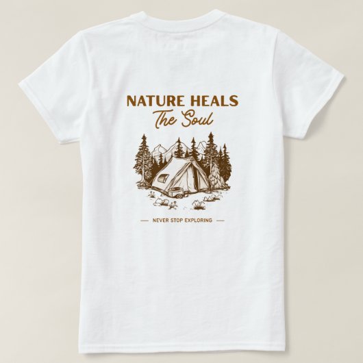 Natuur Heelt De Ziel Camping T-Shirt (Design achterkant)