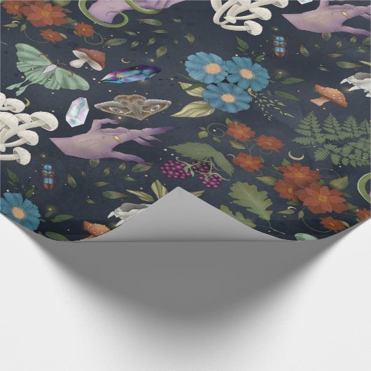 Natuur heks cadeaupapier (Hoek)