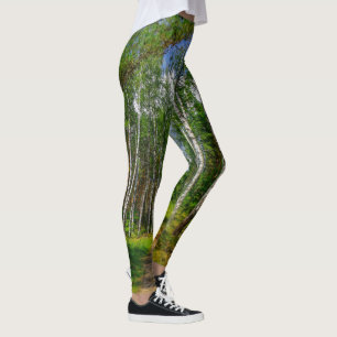 Natuur hemellandschap groene bosboombomen leggings