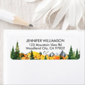 Natuur Herfst bossen najaar Waterverf Etiket (Insitu)