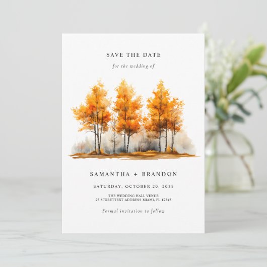 Natuur Herfst Landschap bruiloft Save The Date (Staand voorkant)