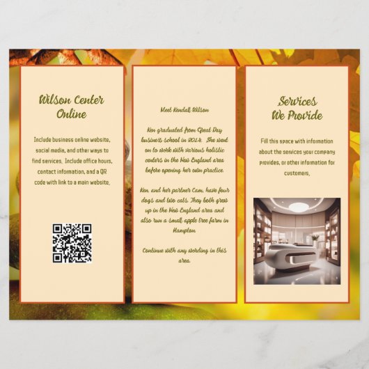 Natuur herfstbladeren Business Gevouwen Brochure (Achterkant)