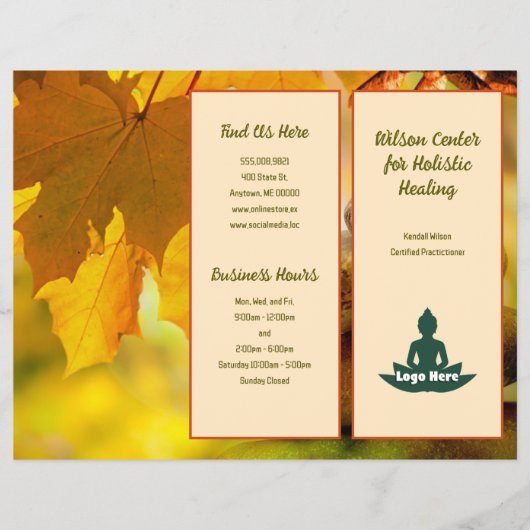 Natuur herfstbladeren Business Gevouwen Brochure (Voorkant)