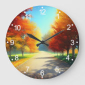 Natuur herfstbomen in het bos grote klok (Voorkant)