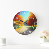 Natuur herfstbomen in het bos grote klok (Huis)