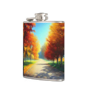Natuur herfstbomen in het bos heupfles (Links)