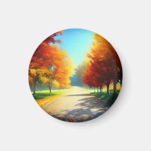 Natuur herfstbomen in het bos magneet