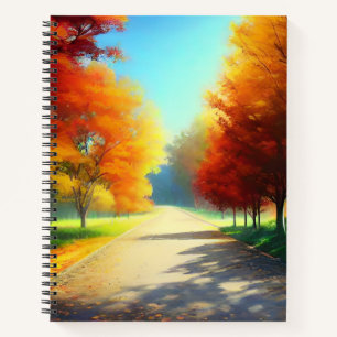 Natuur herfstbomen in het bos notitieboek