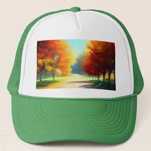 Natuur herfstbomen in het bos trucker pet (Voorkant)