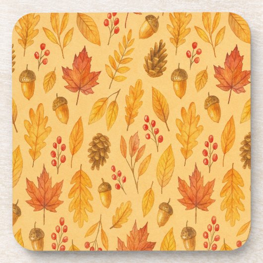 Natuur herfstpatroon bier onderzetter (Voorkant)