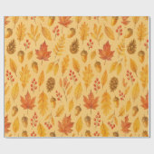 Natuur herfstpatroon cadeaupapier (Vlak)
