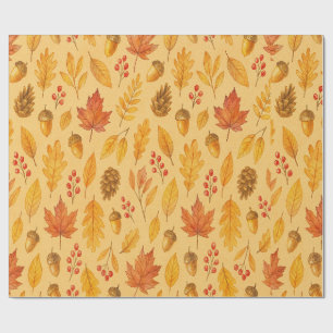 Natuur herfstpatroon cadeaupapier