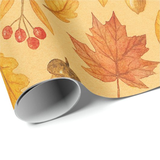 Natuur herfstpatroon cadeaupapier (Rol Hoek)