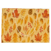 Natuur herfstpatroon groot cadeauzakje (Achterkant)