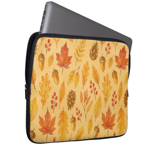 Natuur herfstpatroon laptop sleeve (Voorkant Rechts)
