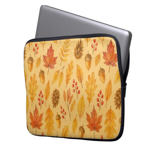Natuur herfstpatroon laptop sleeve (Voorkant Links)