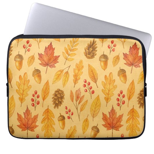 Natuur herfstpatroon laptop sleeve (Voorkant)
