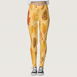 Natuur herfstpatroon leggings