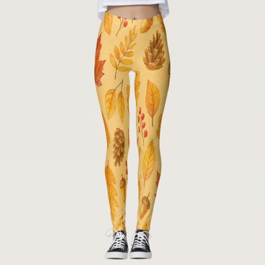 Natuur herfstpatroon leggings (Voorkant)
