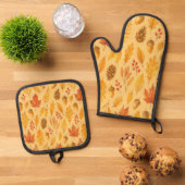 Natuur herfstpatroon ovenwant & pannenlap set (Top down)