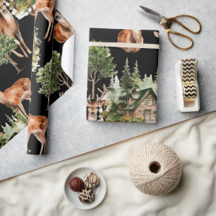 Natuur Herten Wildlife Waterverf Vakantie Cadeaupapier