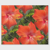 natuur, hibiscus, bloem, zomer, floreel, tropisch cadeaupapier (Vlak)