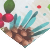 Natuur Holly Berry Pinecones met kerstwinterhout Tafelkleed (Gekanteld)