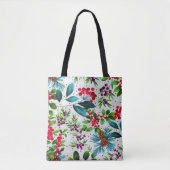 Natuur Holly Berry Pinecones met kerstwinterhout Tote Bag (Voorkant)