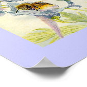 Natuur honingbijen en goudbloemen Lila Poster (Hoek)