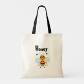 Natuur honingbijen, geel en zwart-wit tote bag (Achterkant)